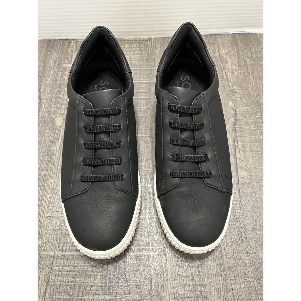 Soul Naturalizer Faux Leather Tia Step In Sneakers Women Laced Slip On Black, 8 - Picture 3 of 8